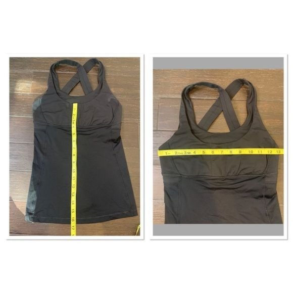 lululemon Black Stuff Your Bra Cross Back Mesh Detail Tank Top - Picture 9 of 9